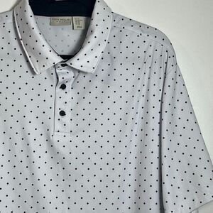 Rorie Whelan Golf Polo Shirt Mens XXL White Black Diamond Print Short Sleeve Top